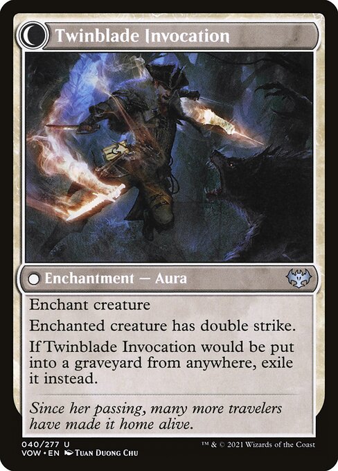 MTG Twinblade Geist // Twinblade Invocation VOW 040 Standard Foil reverse