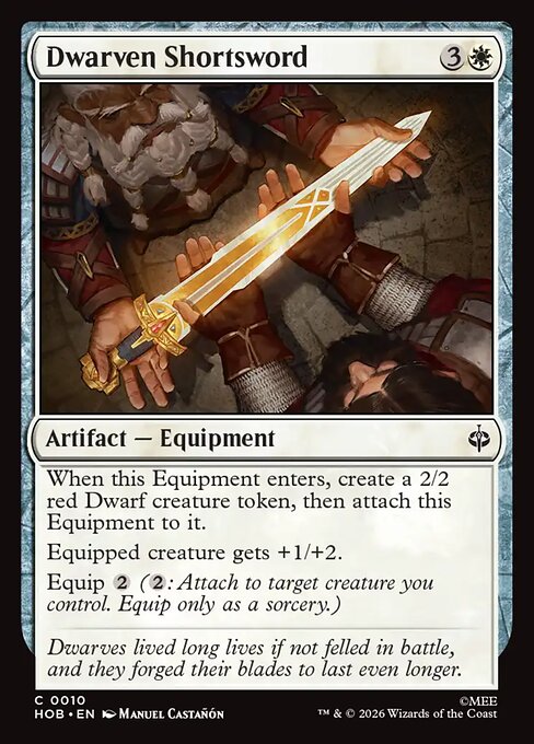 MTG Dwarven Shortsword HOB 010 Regular Nonfoil