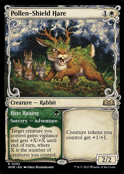 MTG Pollen-Shield Hare // Hare Raising WOE 293 Showcase Adventure Nonfoil