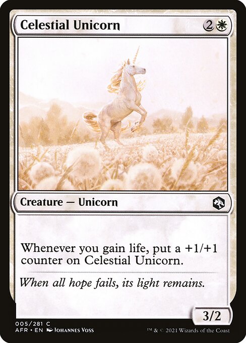 MTG Celestial Unicorn AFR 005 Regular Foil