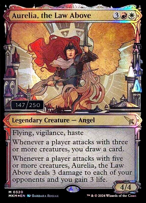 MTG Aurelia, the Law Above MKM 317z Showcase Ravnica City Serialized Double Rainbow Foil