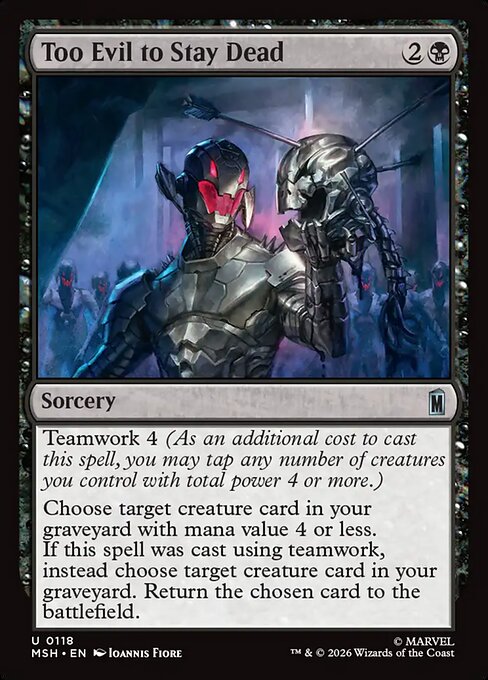 MTG Too Evil to Stay Dead MSH 118 Regular Nonfoil