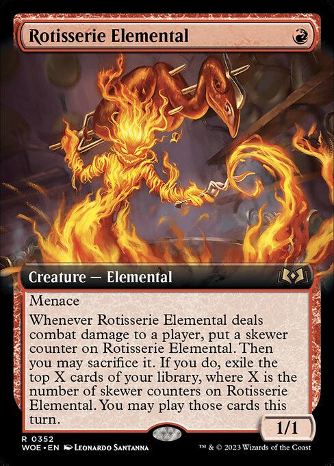 MTG Rotisserie Elemental WOE 352 Extended Art Nonfoil