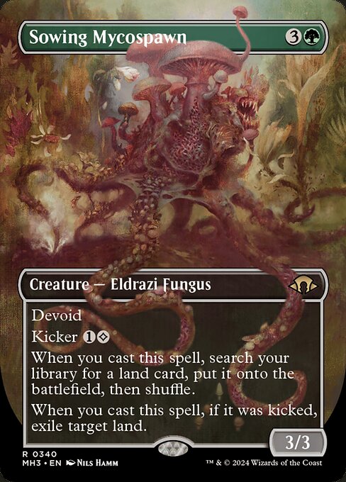 MTG Sowing Mycospawn MH3 340 Borderless Frame Break Nonfoil