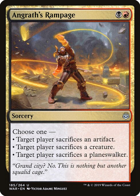 MTG Angrath's Rampage WAR 185 Standard Foil front