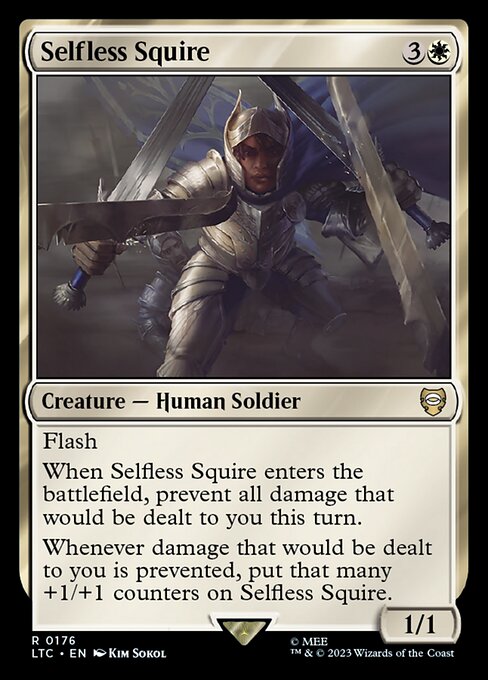 MTG Selfless Squire LTC 176 Alternate Art Nonfoil