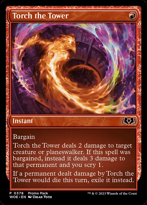 MTG Torch the Tower WOE 378 Promo Pack Foil