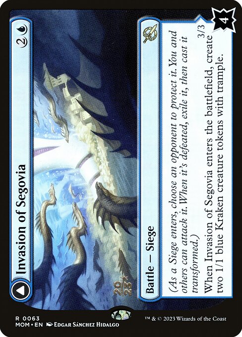 MTG Invasion of Segovia // Caetus, Sea Tyrant of Segovia PMOM 063s Prerelease Foil