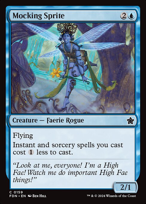 MTG Mocking Sprite FDN 159 Regular Foil