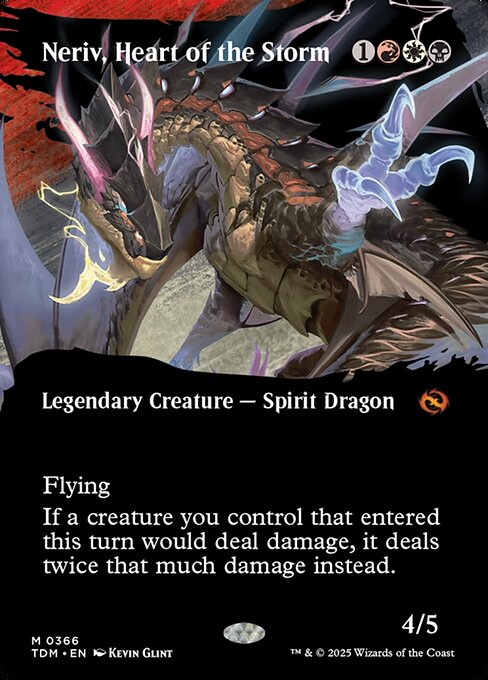 MTG Neriv, Heart of the Storm TDM 366 Borderless Clan Foil