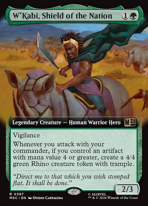 MTG W'Kabi, Shield of the Nation MSC 387 Extended Art Nonfoil