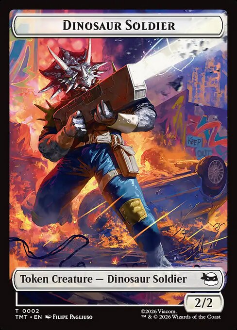 MTG Dinosaur Soldier Token TMT 002 Token Nonfoil