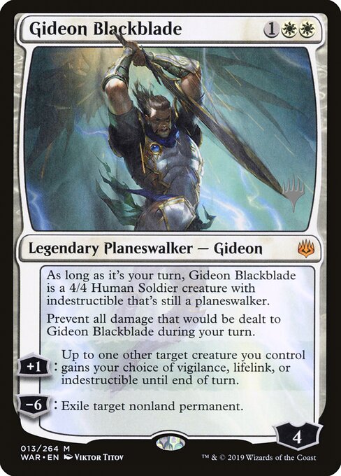 MTG Gideon Blackblade PWAR 013P Promo Pack Foil front