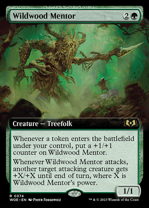 MTG Wildwood Mentor WOE 374 Extended Art Nonfoil