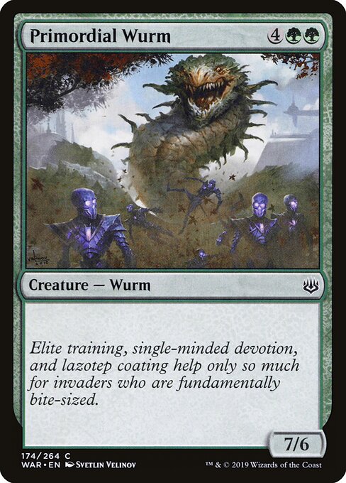 MTG Primordial Wurm WAR 174 Standard Nonfoil front