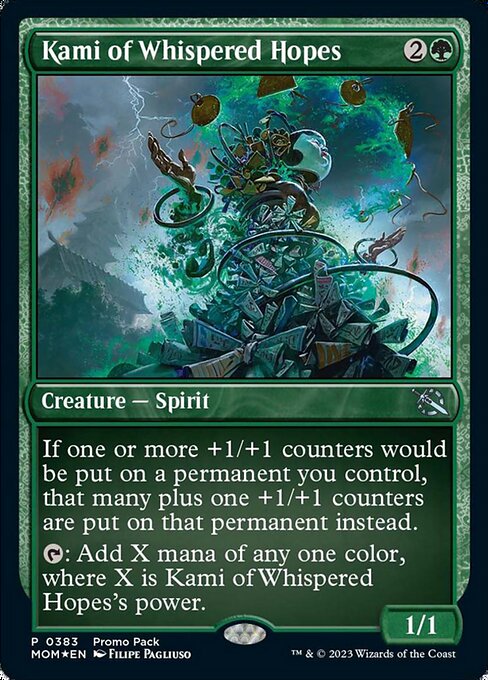 MTG Kami of Whispered Hopes MOM 383 Promo Pack Foil