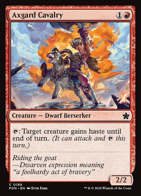 MTG Axgard Cavalry FDN 189 Regular Foil