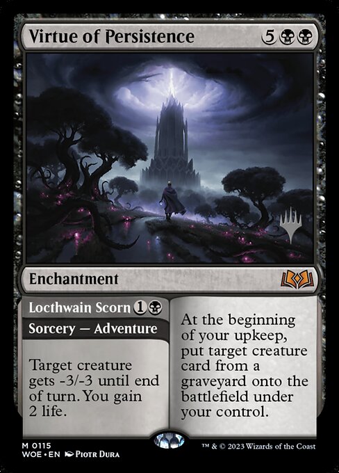 MTG Virtue of Persistence // Locthwain Scorn PWOE 115p Promo Pack Nonfoil