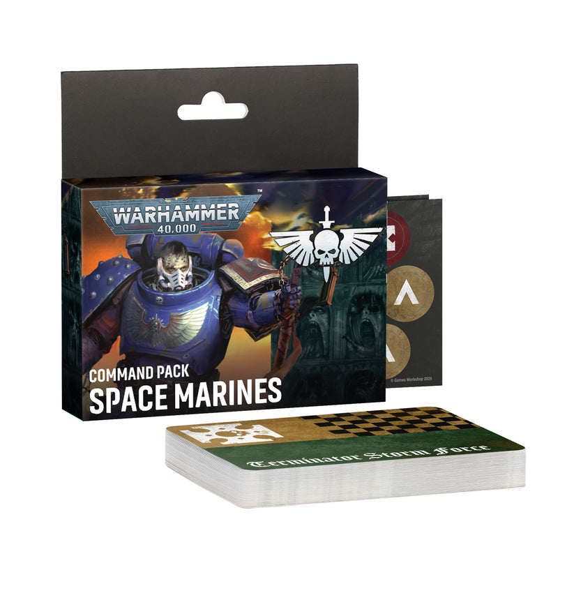 Space Marines Command Pack reference cards and tokens for Warhammer 40,000