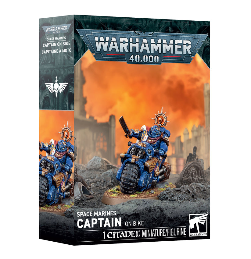 Space Marines Captain on Bike miniature for Warhammer 40,000