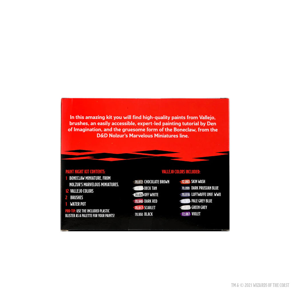 D&D Nolzurs Marvelous Unpainted Miniatures Boneclaw Paint Night Kit