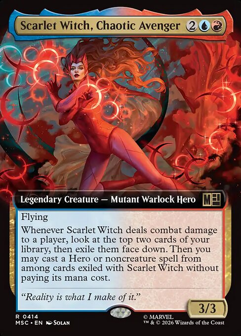 MTG Scarlet Witch, Chaotic Avenger MSC 414 Extended Art Nonfoil