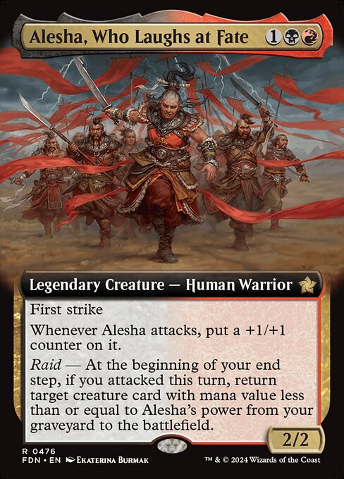 MTG Alesha, Who Laughs at Fate FDN 476 Extended Art Nonfoil