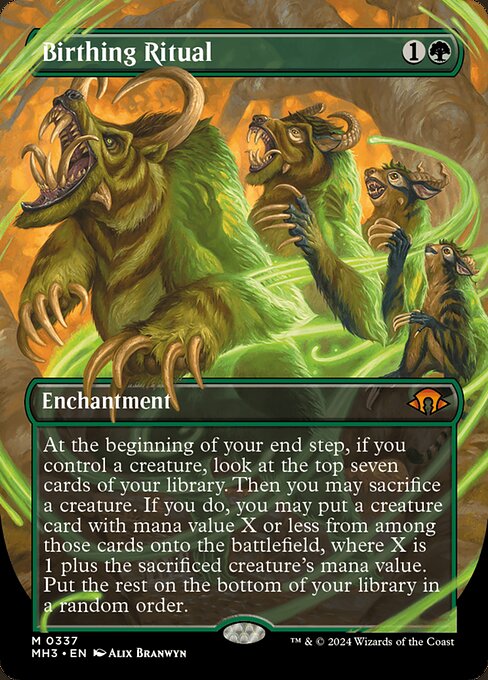 MTG Birthing Ritual MH3 337 Borderless Frame Break Nonfoil