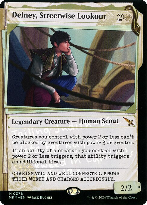MTG Delney, Streetwise Lookout MKM 378 Invisible Ink Dossier Foil