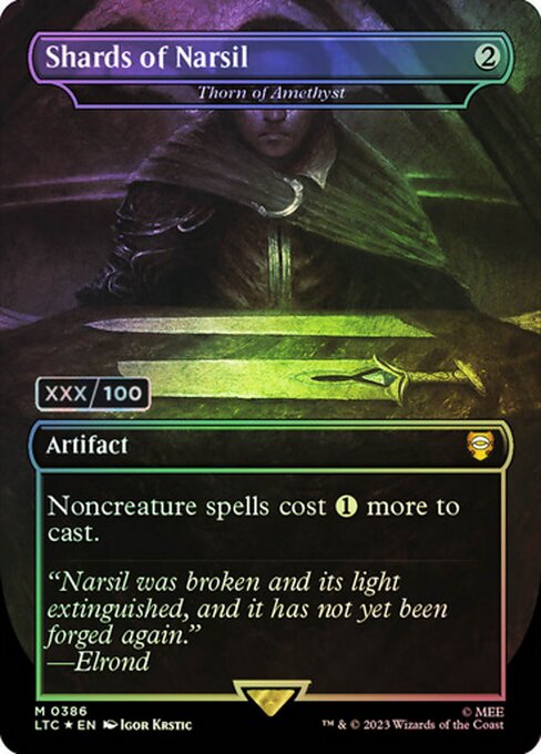 MTG Thorn of Amethyst LTC 386z Showcase Ring Foil