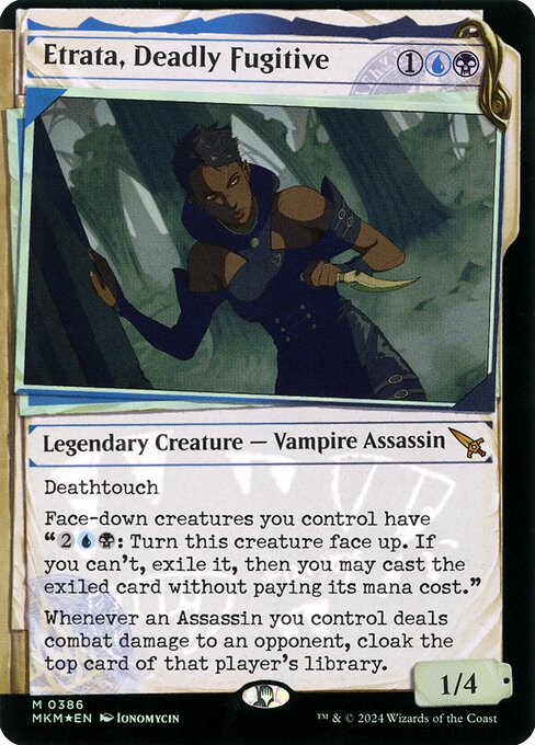 MTG Etrata, Deadly Fugitive MKM 386 Invisible Ink Dossier Foil