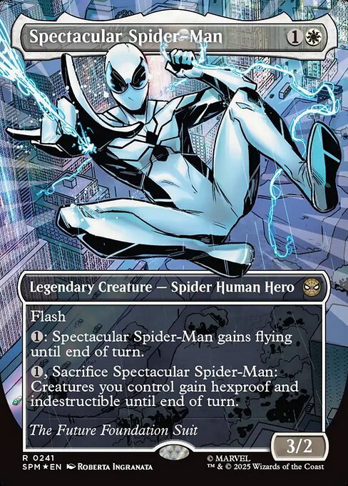 MTG Spectacular Spider-Man SPM 241 Borderless Costume Change Textured Foil