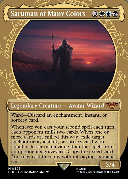 MTG Saruman of Many Colors LTR 328 Showcase Ring Foil
