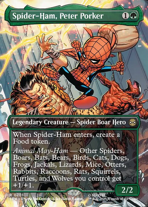 MTG Spider-Ham, Peter Porker SPM 201 Borderless Scene Foil