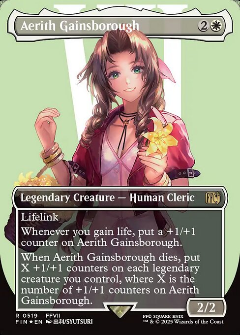 MTG Aerith Gainsborough FIN 519 Borderless Character Surge Foil