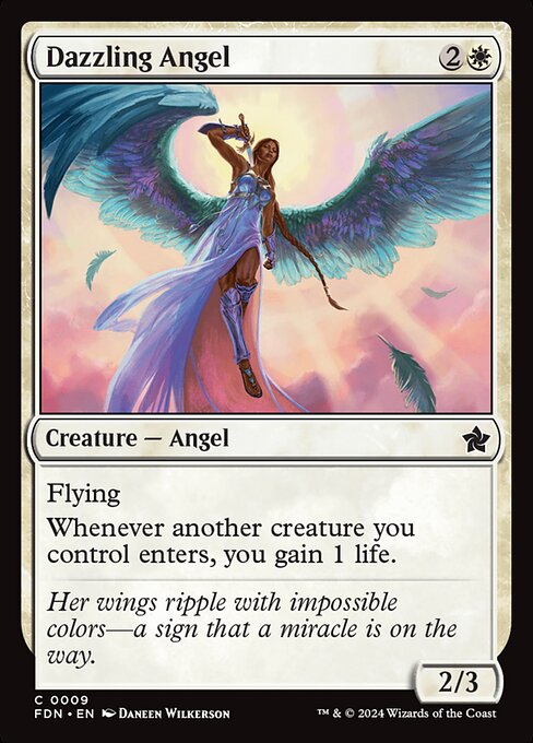MTG Dazzling Angel FDN 009 Regular Foil