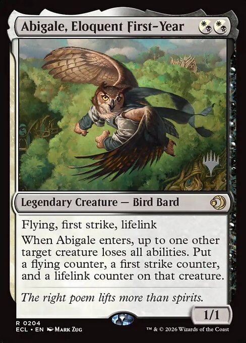 MTG Abigale, Eloquent First-Year PECL 204p Promo Pack Foil