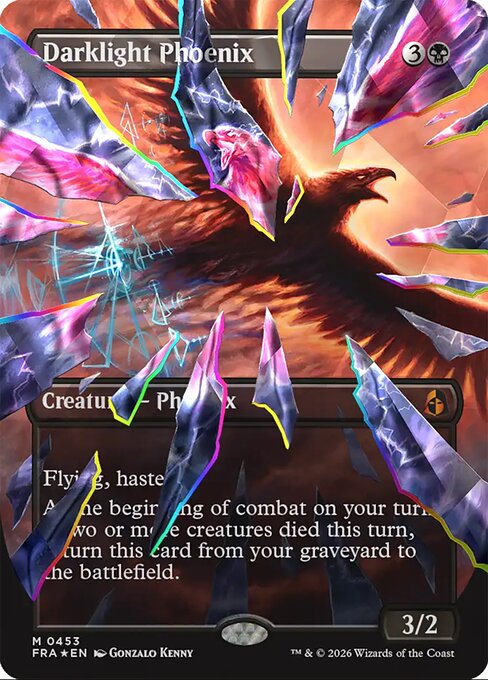 MTG Darklight Phoenix FRA 453 Shattered Mirror Facet Foil front