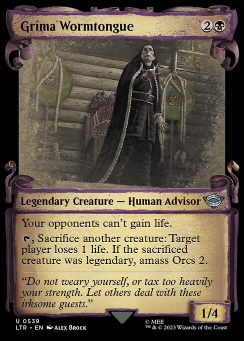 MTG Gríma Wormtongue LTR 539 Showcase Scrolls of Middle-earth Silver Foil