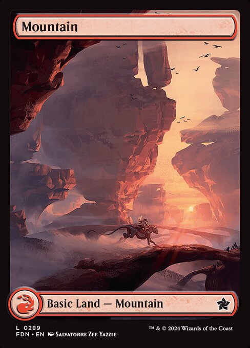 MTG Mountain FDN 289 Full-Art Character Land Foil