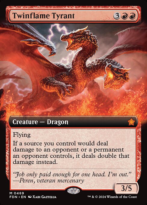 MTG Twinflame Tyrant FDN 469 Extended Art Foil