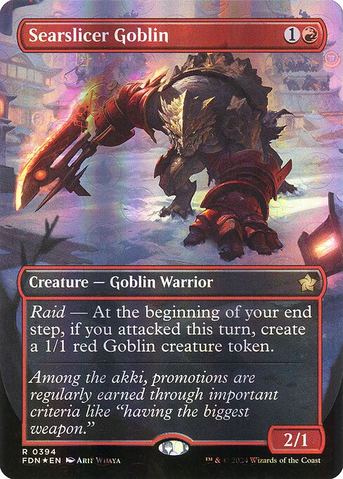 MTG Searslicer Goblin FDN 394 Borderless Mana Foil