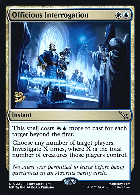 MTG Officious Interrogation PMKM 222s Prerelease Foil