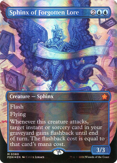 MTG Sphinx of Forgotten Lore FDN 380 Borderless Mana Foil