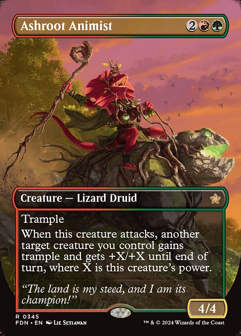 MTG Ashroot Animist FDN 345 Borderless Nonfoil