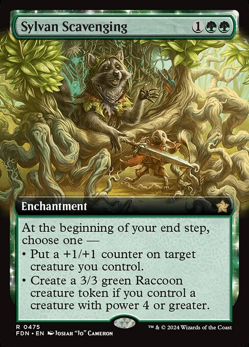 MTG Sylvan Scavenging FDN 475 Extended Art Nonfoil