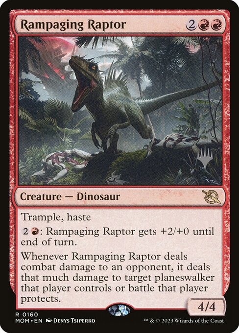 MTG Rampaging Raptor PMOM 160p Promo Pack Foil