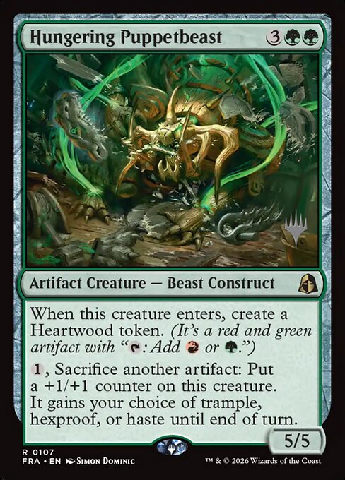 MTG Hungering Puppetbeast PFRA 107P Promo Pack Nonfoil front
