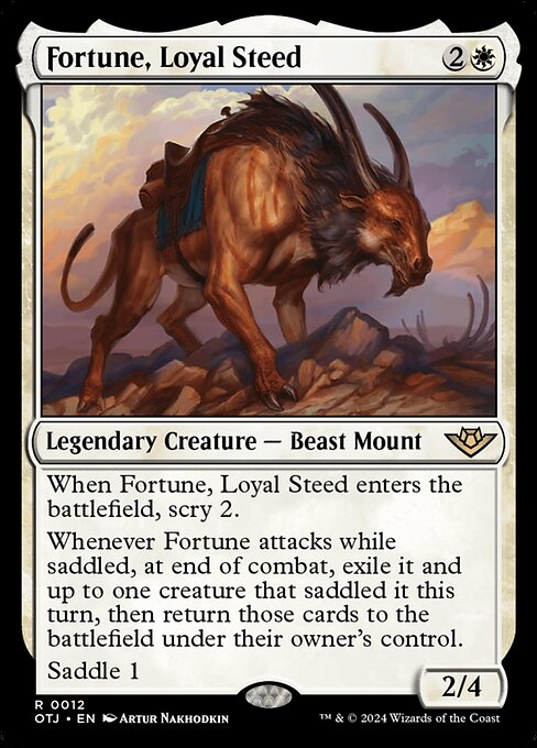 MTG Fortune, Loyal Steed OTJ 012 Regular Nonfoil