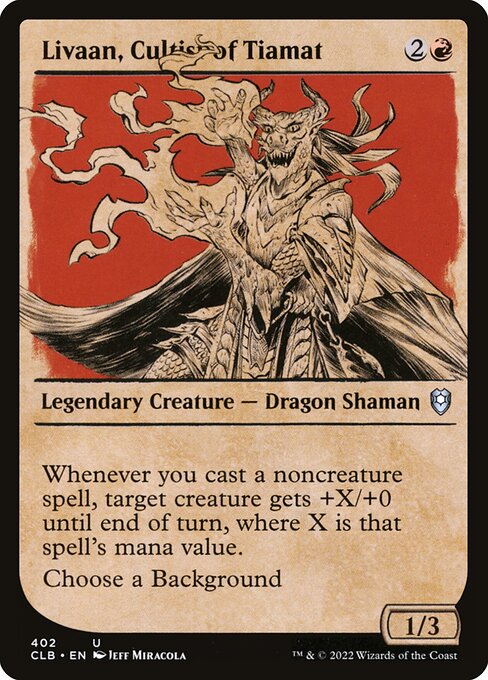 MTG Livaan, Cultist of Tiamat CLB 402 Showcase Rulebook Foil